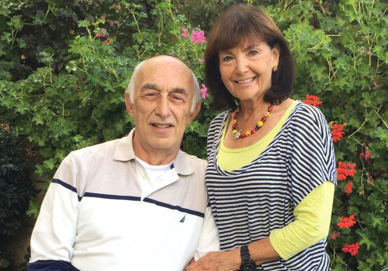 Gary Steinman relaxes with his wife, Ricki, outside their Jerusalem home recently