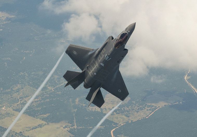 The Lockheed Martin F35 fighter jet plane, also known as the Adir, in a test flight