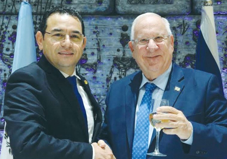 GUATEMALAN PRESIDENT Jimmy Morales with President Reuven Rivlin.GUATEMALAN PRESIDENT Jimmy Morales with President Reuven Rivlin.