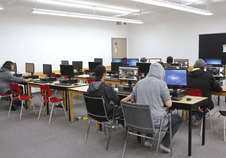 Students in a classroom.
