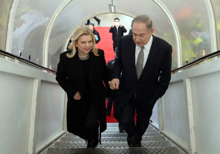 Prime Minister Benjamin Netanyahu and his wife Sara Netanyahu en route to Azerbaijan and Kazakhstan.