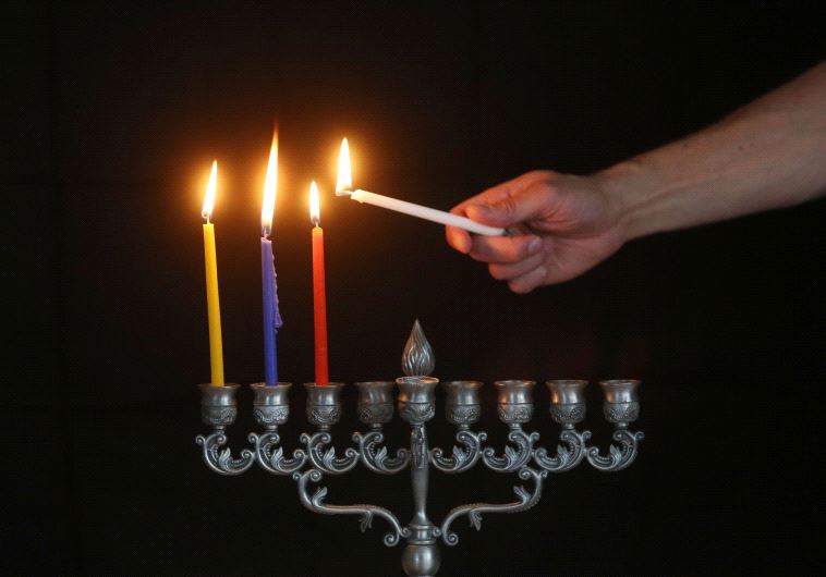 Lighting of the Hanukkah menorah 