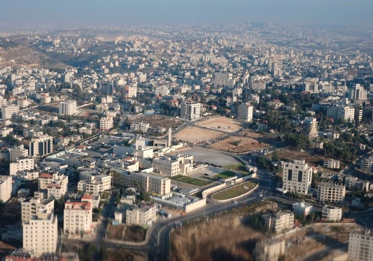 AN AERIAL view of the Palestinian Authority’s Mukata presidential compound in Ramallah.