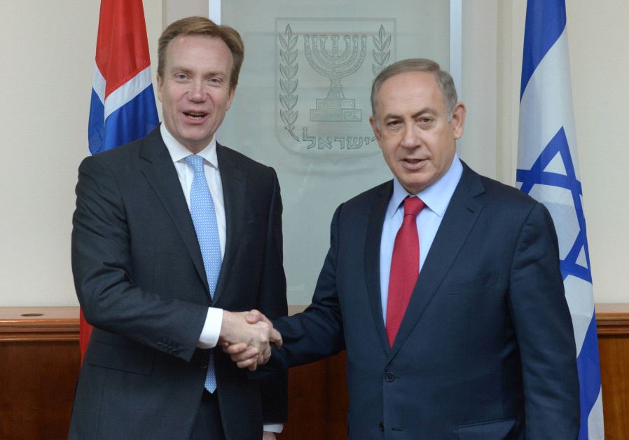 Netanyahu with Norwegian FM Børge Brende