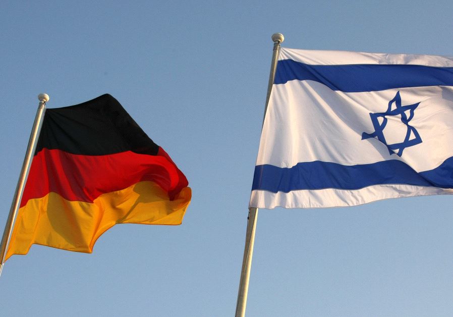 German and Israeli national flags 