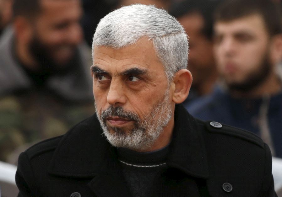 Hamas leader Yahya Sinwar attends a rally in Khan Younis in the southern Gaza Strip January 7, 2016