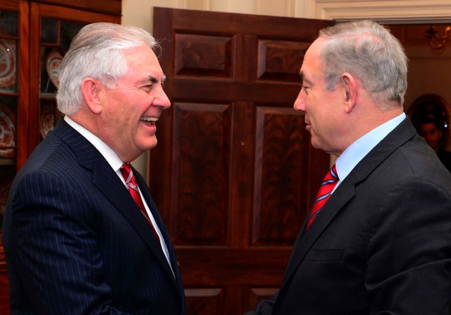 Benjamin Netanyahu and Rex Tillerson 