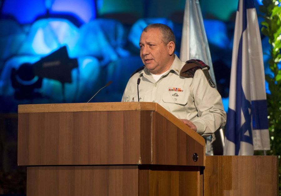 Gadi Eisenkot at a memorial for the 73 soldiers who died when two helicopters crashed en route to southern Lebanon in 1997.