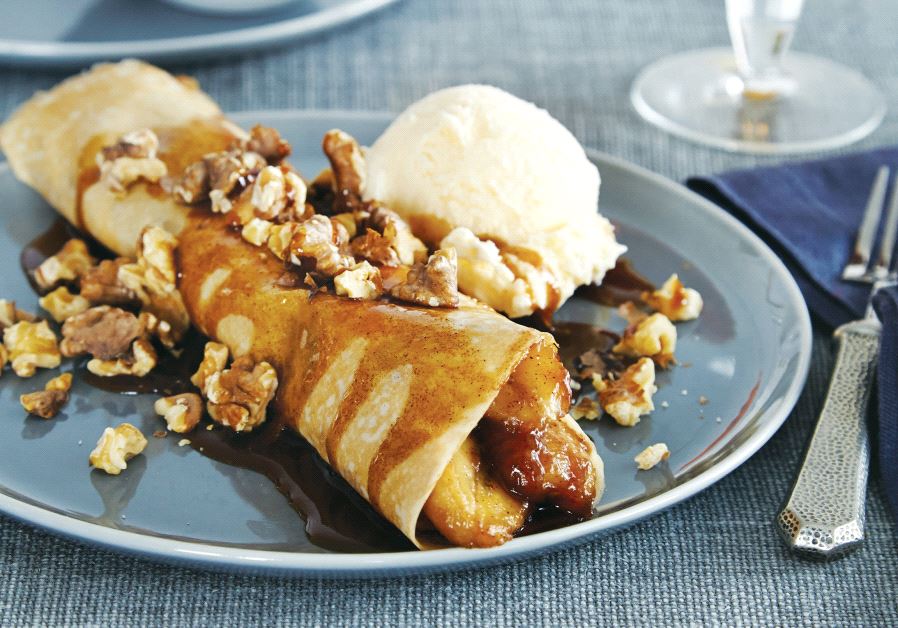 Bananas Foster crepes