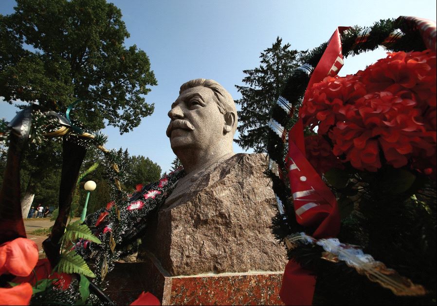 JOSEPH STALIN’S monument is pictured near a village in what is now Belarus.