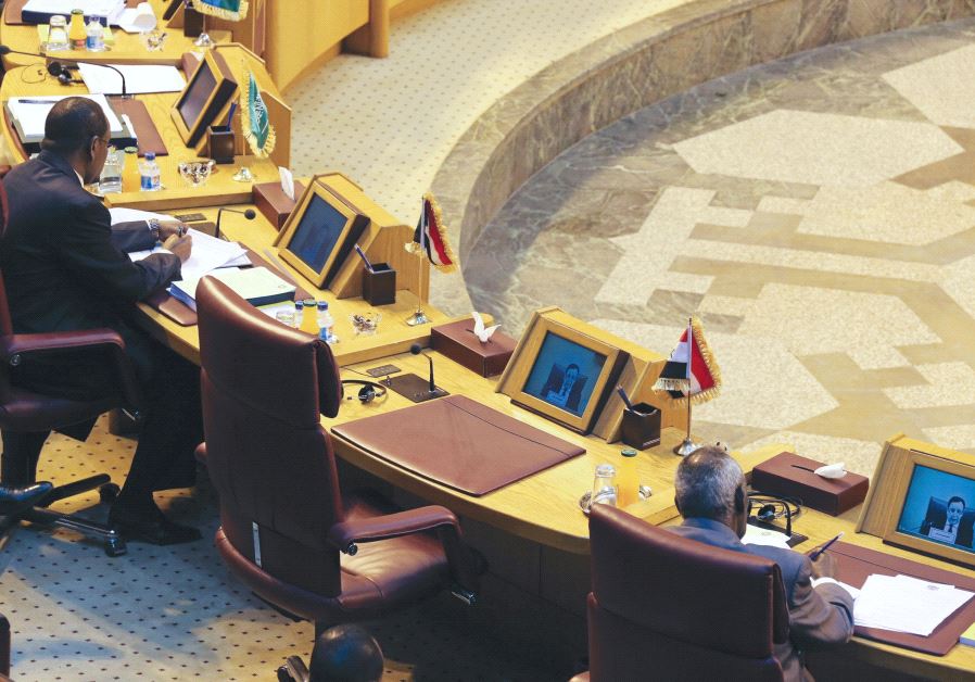 WHAT IF Israel was sitting here? Members of the Arab League gather at a recent meeting.