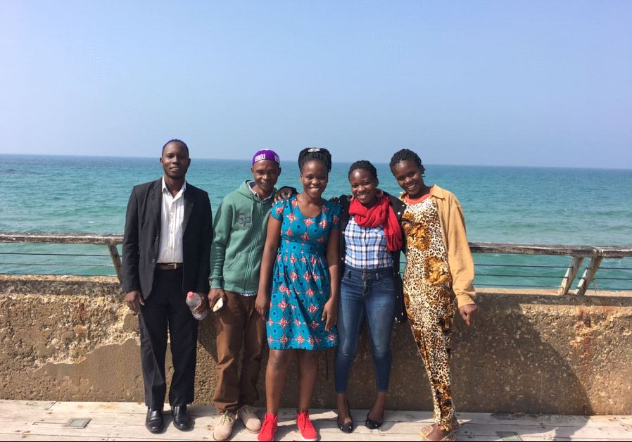 Five Conservative converts from Uganda’s Abayudaya community who are studying in Israel