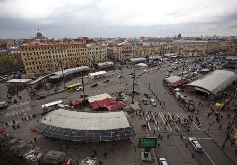 Sennaya Square in Saint Petersburg, Russia