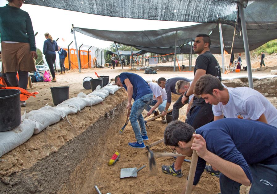 Students participating in archaeological excavations to prepare the Sanhedrin Trail