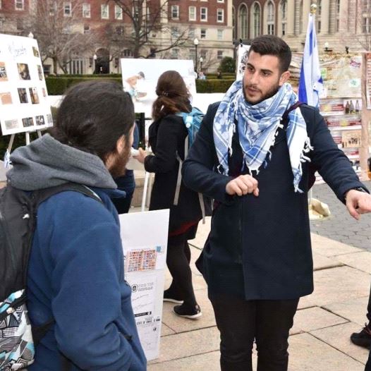 Rudy Rochman talking to students at Columbia University during an event organized in response to Israel Apartheid week