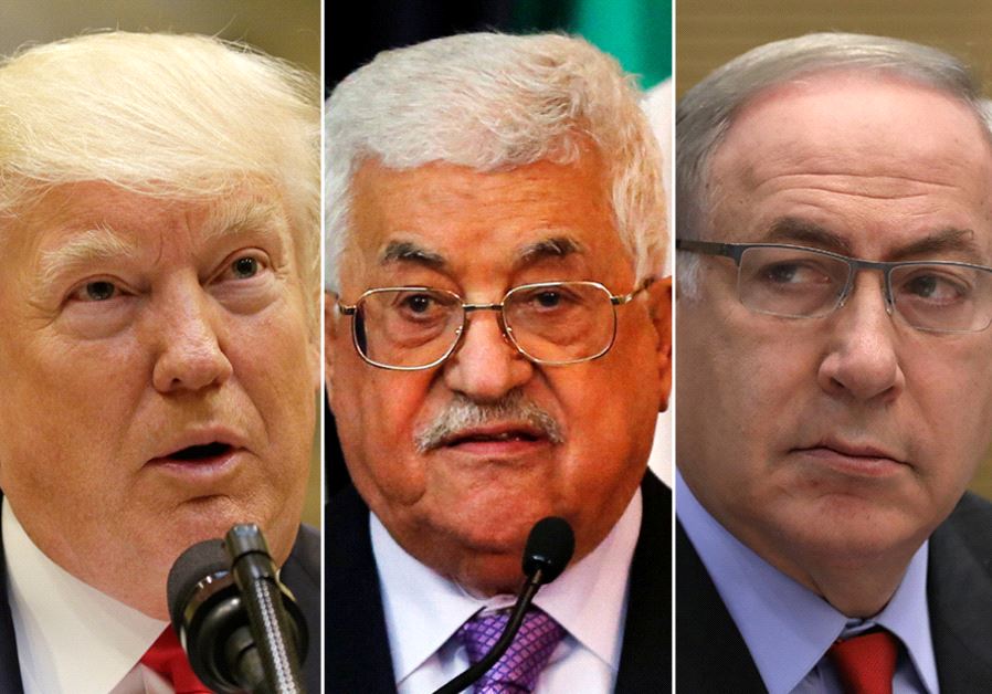 Trump Abbas and Netanyahu