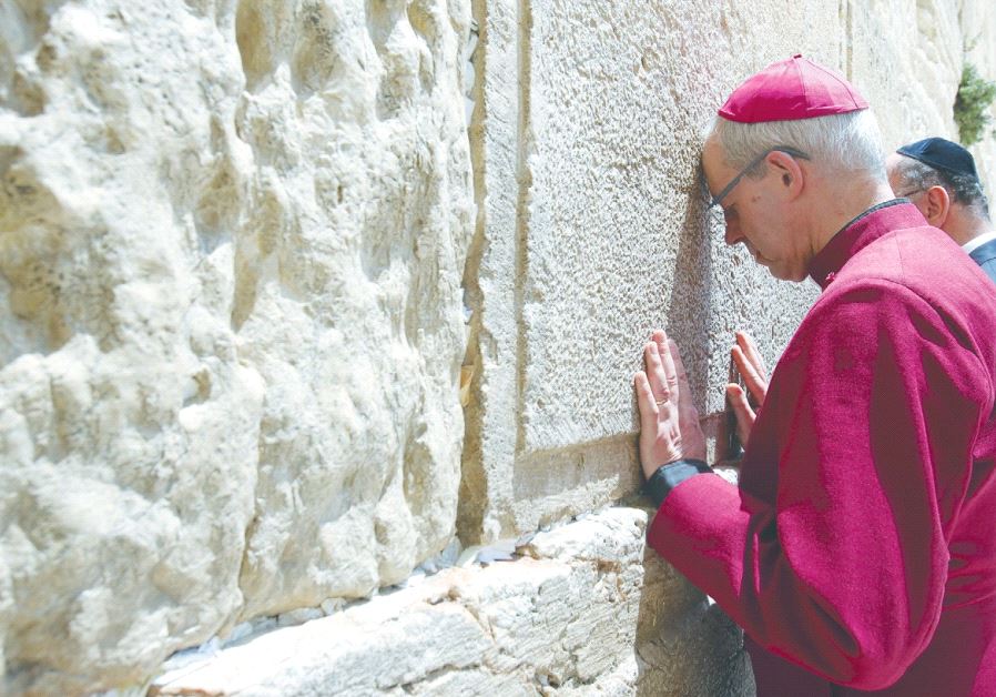 ARCHBISHOP OF CANTERBURY Justin Welby prays at the Western Wall.