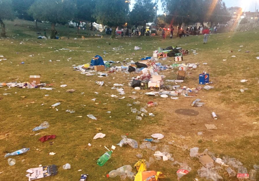 The aftermath: Sacher Park after the Independence Day festivities on May 2