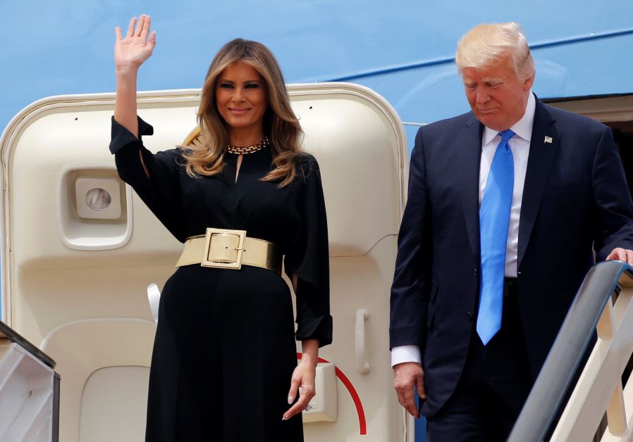 US President Donald Trump and first lady Melania Trump