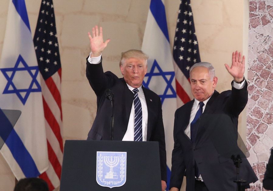 US President Donald Trump and Prime Minister Benjamin Netanyahu at the Israel Museum