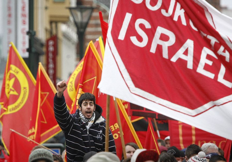 An anti-Israel march in Sweden's Malmo