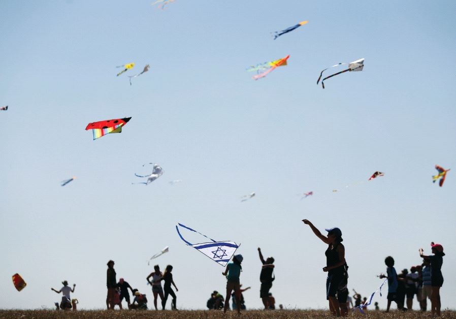 Flying kites in Israel
