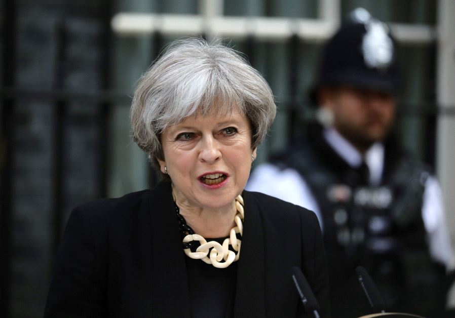 Britain's Prime Minister Theresa May speaks outside 10 Downing Street after an attack on London Bridge and Borough Market left 7 people dead and dozens injured in London, Britain, June 4, 2017.