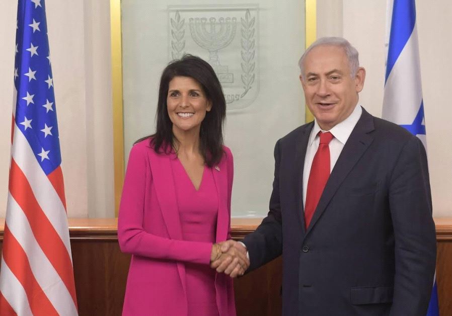 US Ambassador to the UN Nikki Haley meets with Prime Minister Benjamin Netanyahu in Jerusalem