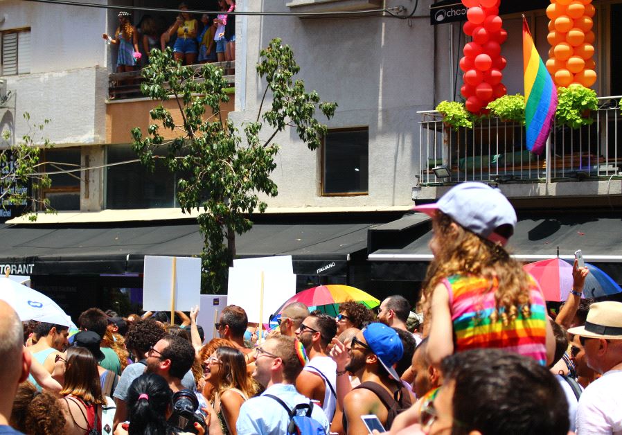 Tel Aviv Pride participants enjoying the celebrations, June 9 2017.