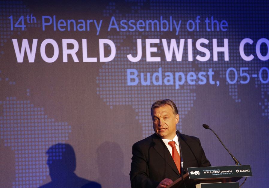 Hungarian Prime Minister Viktor Orban delivers a speech during the 14th Plenary Assembly of the World Jewish Congress in Budapest May 5, 2013